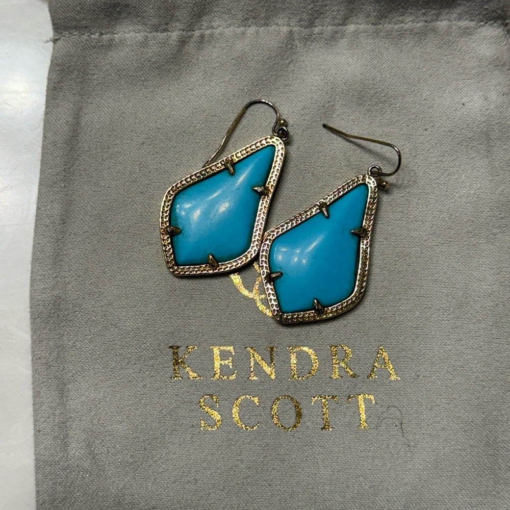 Kendra Scott Blue and Gold Geometric Earrings
